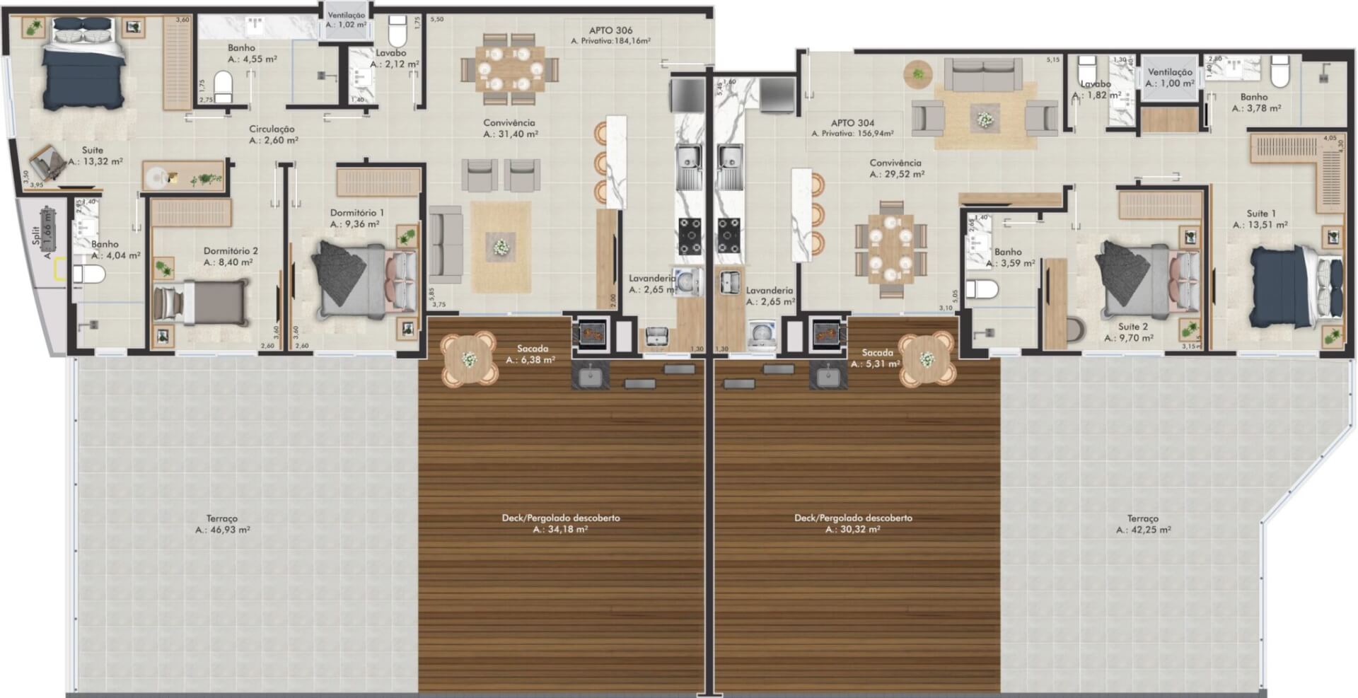Planta Humanizada - 3° Pavimento